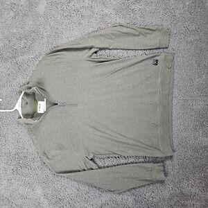 Linksoul 1/4 Zip Polo Shirt Mens‎ Medium Long Sleeve Olive Khaki Golf Athletic